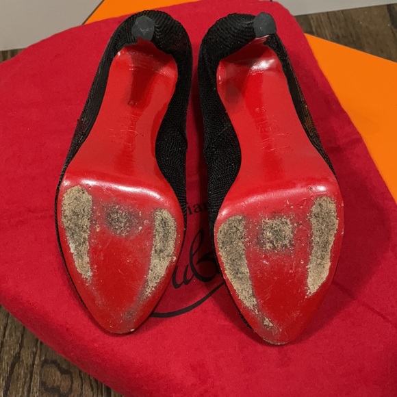 🛑🛑🛑SOLD🛑🛑🛑Christian Louboutin Very Prive Black Sequins pump - Picture 13 of 13